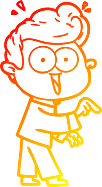 Bir insan tarafından çizilmiş, heyecanlı bir çizgi film çizimi.