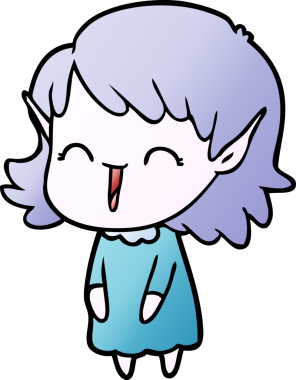 Bir insan tarafından çizilmiş bir elf kızı.