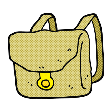 Bir insan tarafından çizilmiş serbest çizim sırt çantası.