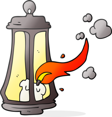 Bir insan tarafından çizilmiş serbest çizilmiş ürkütücü bir fener.