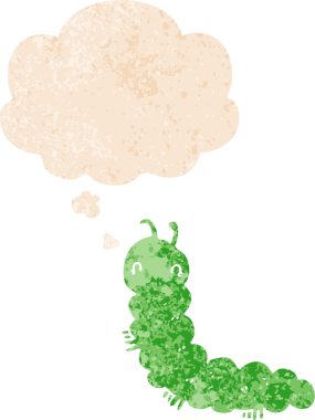 grunge 'da düşünce baloncuğu olan karikatür tırtılları bir insan tarafından çizilmiş tedirgin geçmiş dokular.