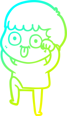 Bir insan tarafından çizilmiş soğuk çizgi çizgi film karakteri.