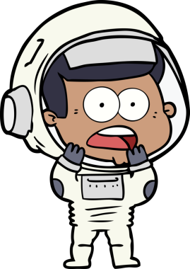 Karikatür bir insan tarafından çizilen astronotu şaşırttı.