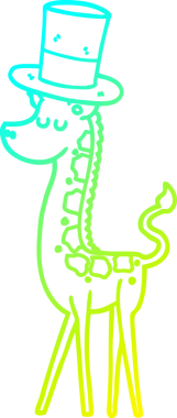 Bir insan tarafından çizilmiş silindir şapkalı bir zürafa çizimi.