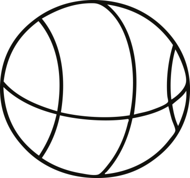 Bir insan tarafından çizilmiş bir basket topunun çizgi çizimi