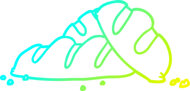 Bir insan tarafından çizilmiş taze pişmiş ekmek somunlarının soğuk gradyan çizgileri.