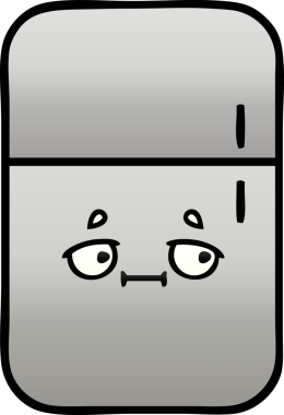 Bir insan tarafından çizilmiş bir buzdolabının gölgelenmiş karikatürü.