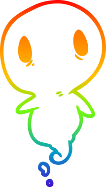 Gökkuşağı gradyan çizgisi Bir insan tarafından çizilmiş şirin bir hayalet