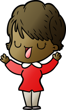 Bir insan tarafından çizilmiş bir karikatür kadın konuşuyor.