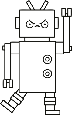 Bir insan tarafından çizilmiş robot çizimi