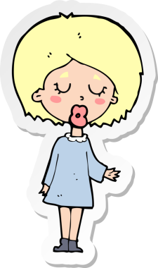 Çizgi filmdeki bir kadının bir insan tarafından çizilen...