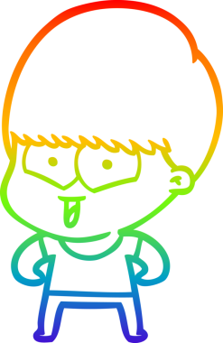 gökkuşağı gradyan çizgi çizimi bir insan tarafından çizilmiş mutlu bir çocuk