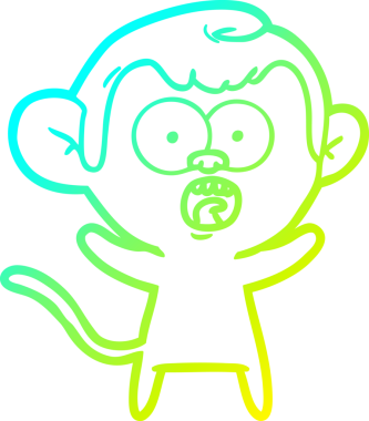 Bir insan tarafından çizilmiş bir çizgi filmin soğuk gradyan çizimi.