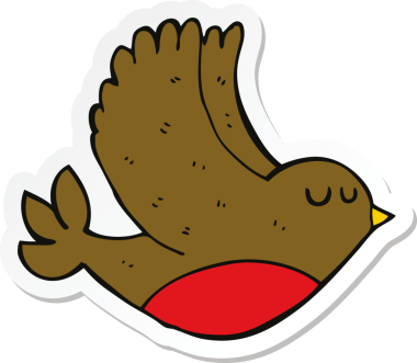 Bir insan tarafından çizilmiş uçan kuşun çıkartması.