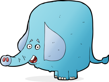 Bir insan tarafından çizilmiş komik bir fil.