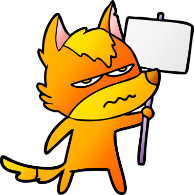 Bir insan tarafından çizilmiş protestolu çizgi film karakteri.