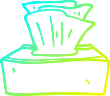 Bir insan tarafından çizilmiş bir kutu dokuların soğuk gradyan çizimi.