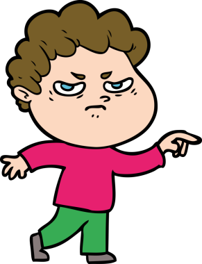 Bir insan tarafından çizilmiş kızgın bir adam.