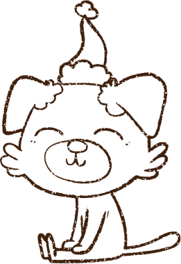 Bir insan tarafından çizilmiş Noel Köpeği Kömürü