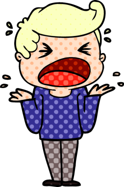 Bir insan tarafından çizilmiş bağıran adam çizgi filmi.