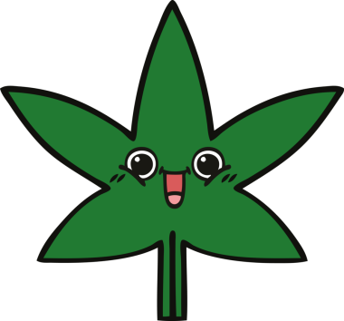 Bir insan tarafından çizilmiş marihuana yaprağı karikatürü.