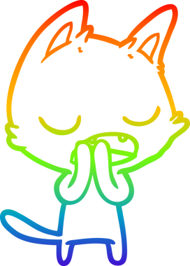 gökkuşağı gradyan çizimi bir insan tarafından çizilmiş konuşan kedi çizgi filmi