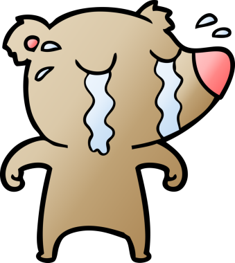 Bir insan tarafından çizilmiş ağlayan ayı.