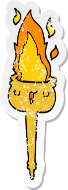 Bir insan tarafından çizilmiş yanan bir çizgi filmin sıkıntılı çıkartması.