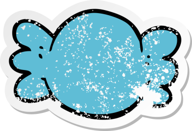 Bir insan tarafından çizilmiş karikatür yapıştırması.