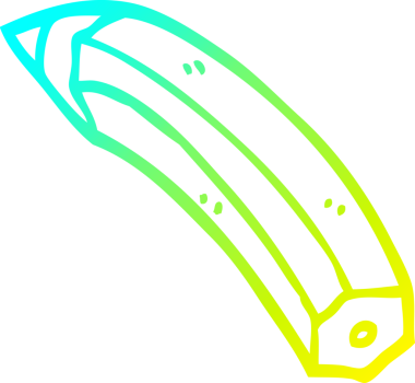 Bir insan tarafından çizilmiş karikatür renkli bir kalemin soğuk gradyan çizimi