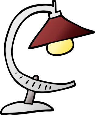 Bir insan tarafından çizilmiş karalama masası lambası.