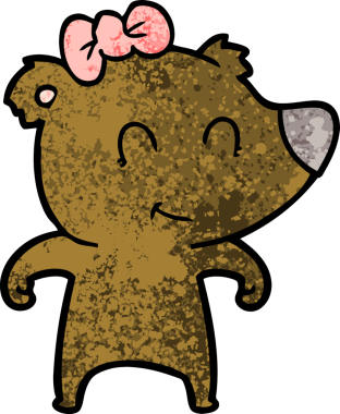 Bir insan tarafından çizilmiş dişi ayı çizgi filmi.