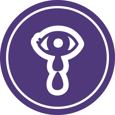 Ağlayan göz yuvarlak simgesi insan tarafından çizilmiş.