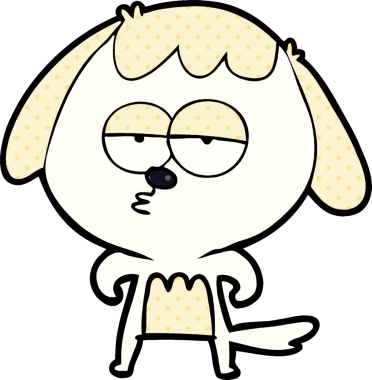 Bir insan tarafından çizilmiş, sıkılmış bir köpek.