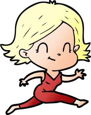 Bir insan tarafından çizilmiş karikatür dostu kız.