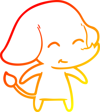 Bir insan tarafından çizilmiş şirin bir fil çizimi.