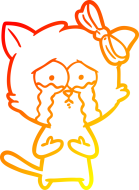 Bir insan tarafından çizilmiş çizgi film kedisinin sıcak çizgi çizimi