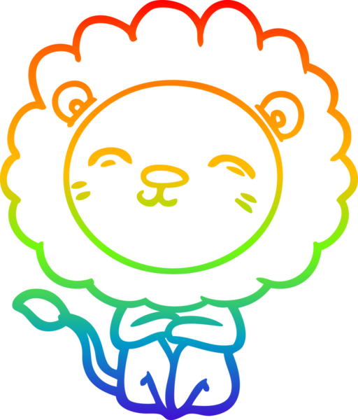 gökkuşağı gradyan çizgi çizimi bir insan tarafından çizilmiş bir aslan