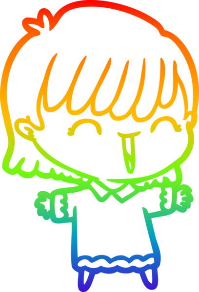 gökkuşağı gradyan çizimi bir insan tarafından çizilmiş bir karikatür kadın