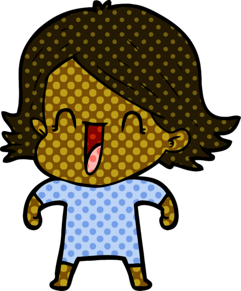 Bir insan tarafından çizilmiş mutlu bir kadın.