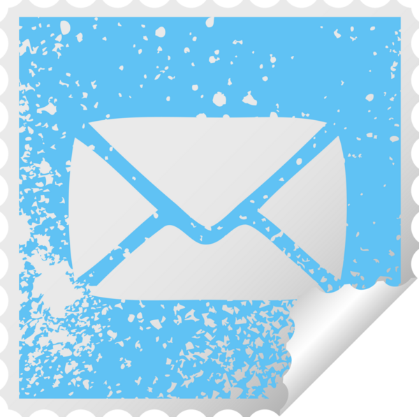 Bir insan tarafından çizilmiş kağıt bir zarfın kare soyma etiketi.