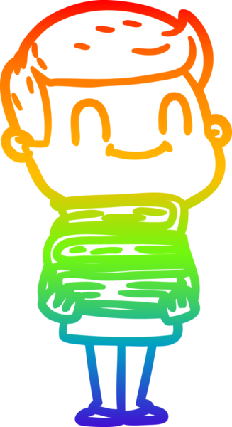 Bir insan tarafından çizilmiş gökkuşağı gradyan çizgi çizimi.