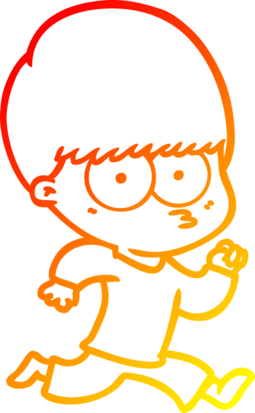 Bir insan tarafından çizilmiş gergin bir çizgi film çocuğunun çizimi.