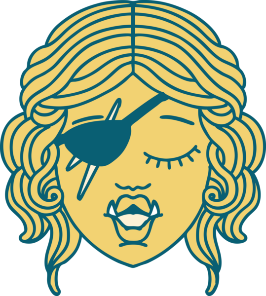 Retro Dövme Biçimli Ork karakteri bir insan tarafından çizilmiş