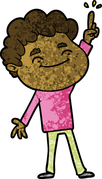 Bir insan tarafından çizilmiş çizgi film dostu bir adam.