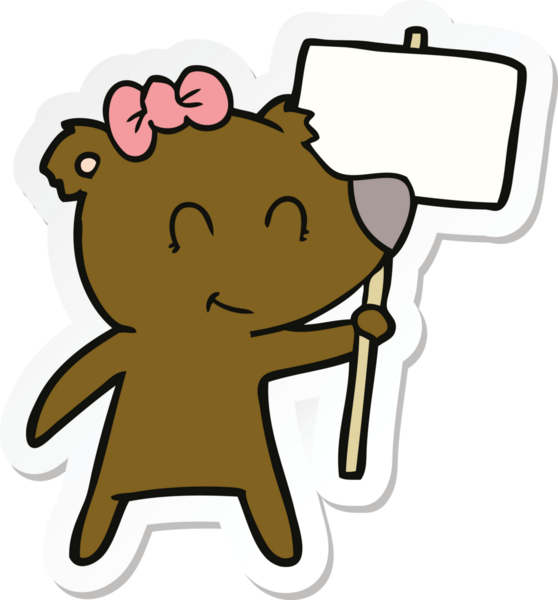 Bir insan tarafından çizilmiş dişi ayı karikatürü.