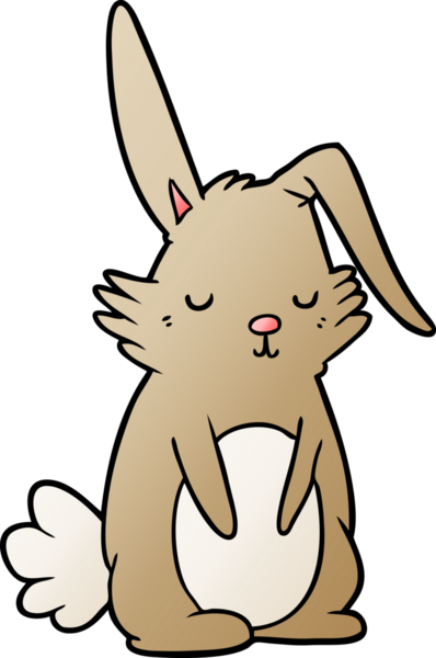 Bir insan tarafından çizilmiş uykulu tavşan çizgi filmi.