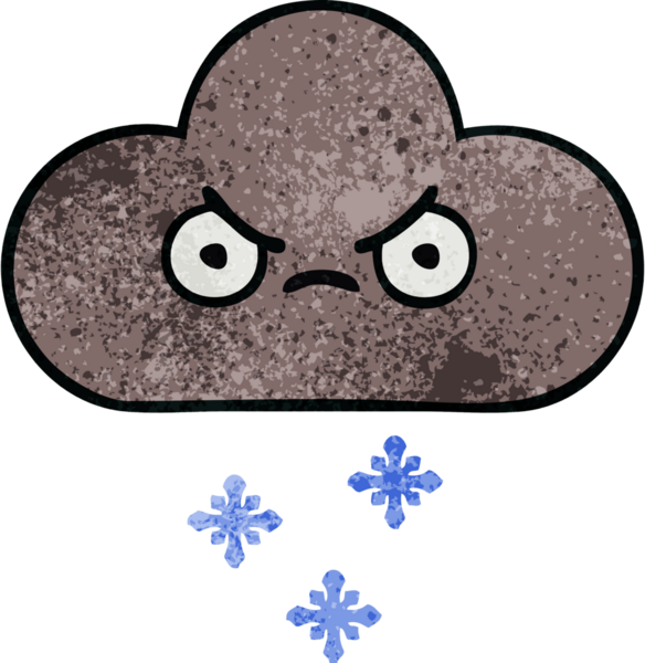 Bir insan tarafından çizilmiş fırtına kar bulutunun retro grunge dokusu