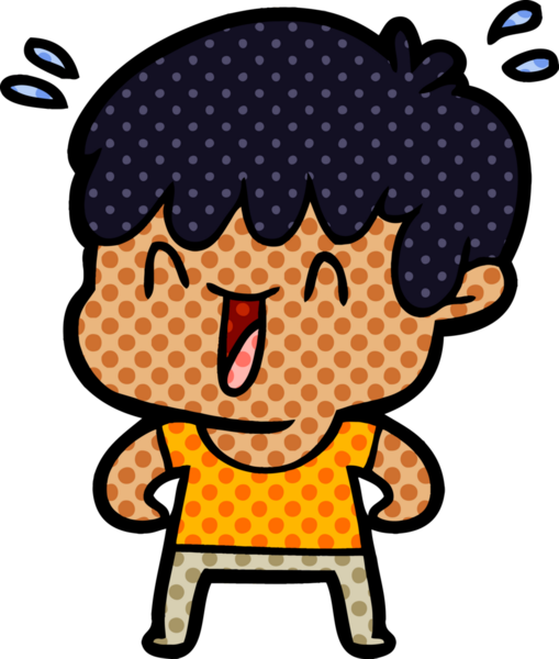 Bir insan tarafından çizilmiş gülen çocuk.