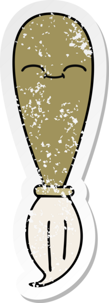 Bir insan tarafından çizilmiş karikatür fırçasının sıkıntılı çıkartması.